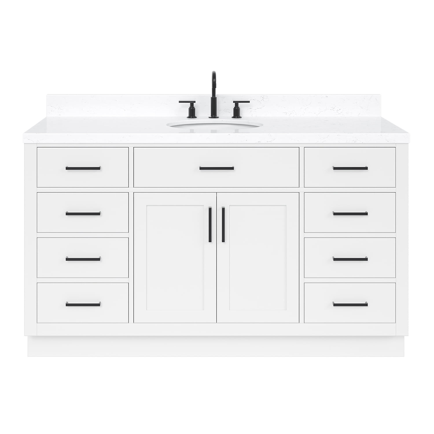 Hepburn 60" White Freestanding Single Basin Vanity Set