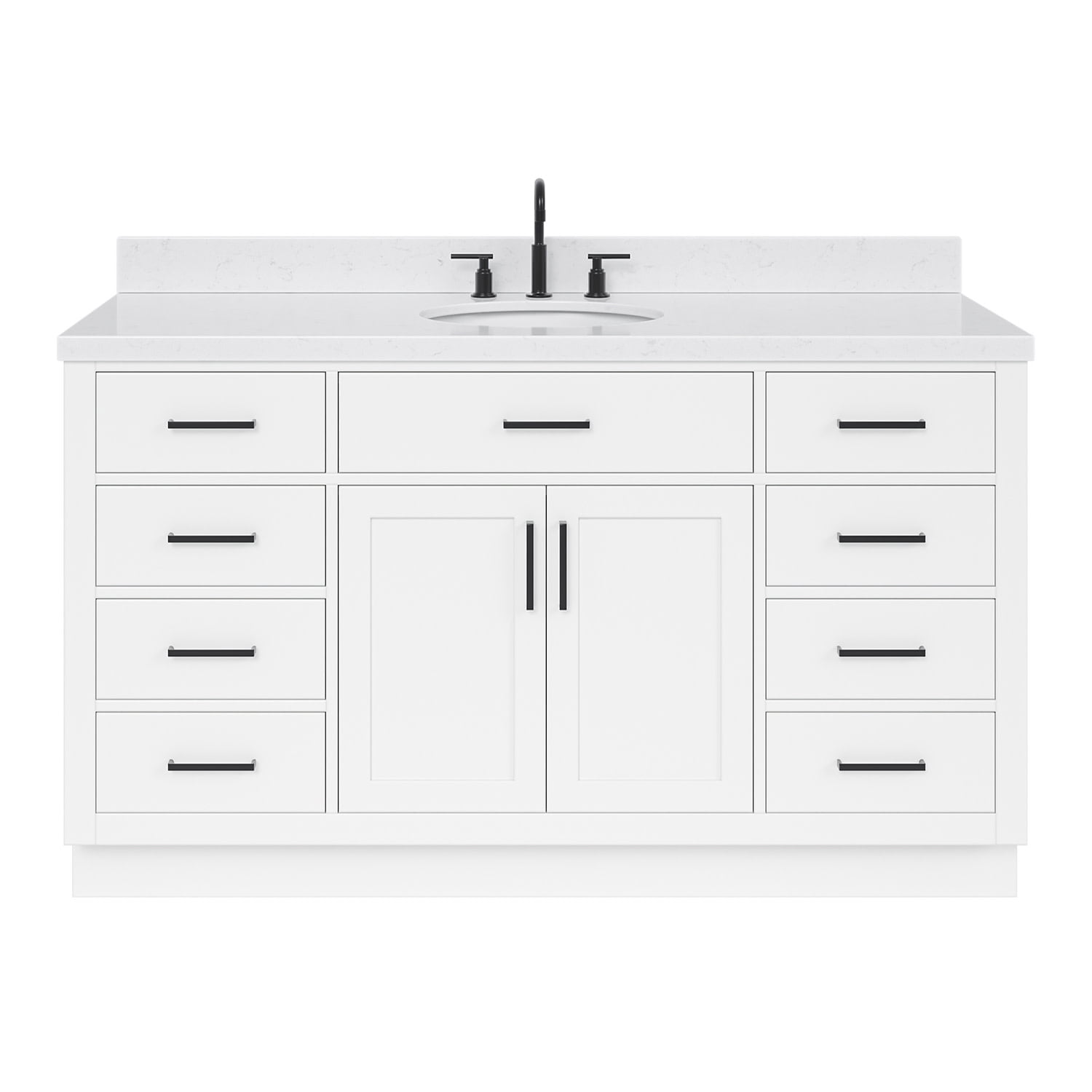 Hepburn 60" White Freestanding Single Basin Vanity Set