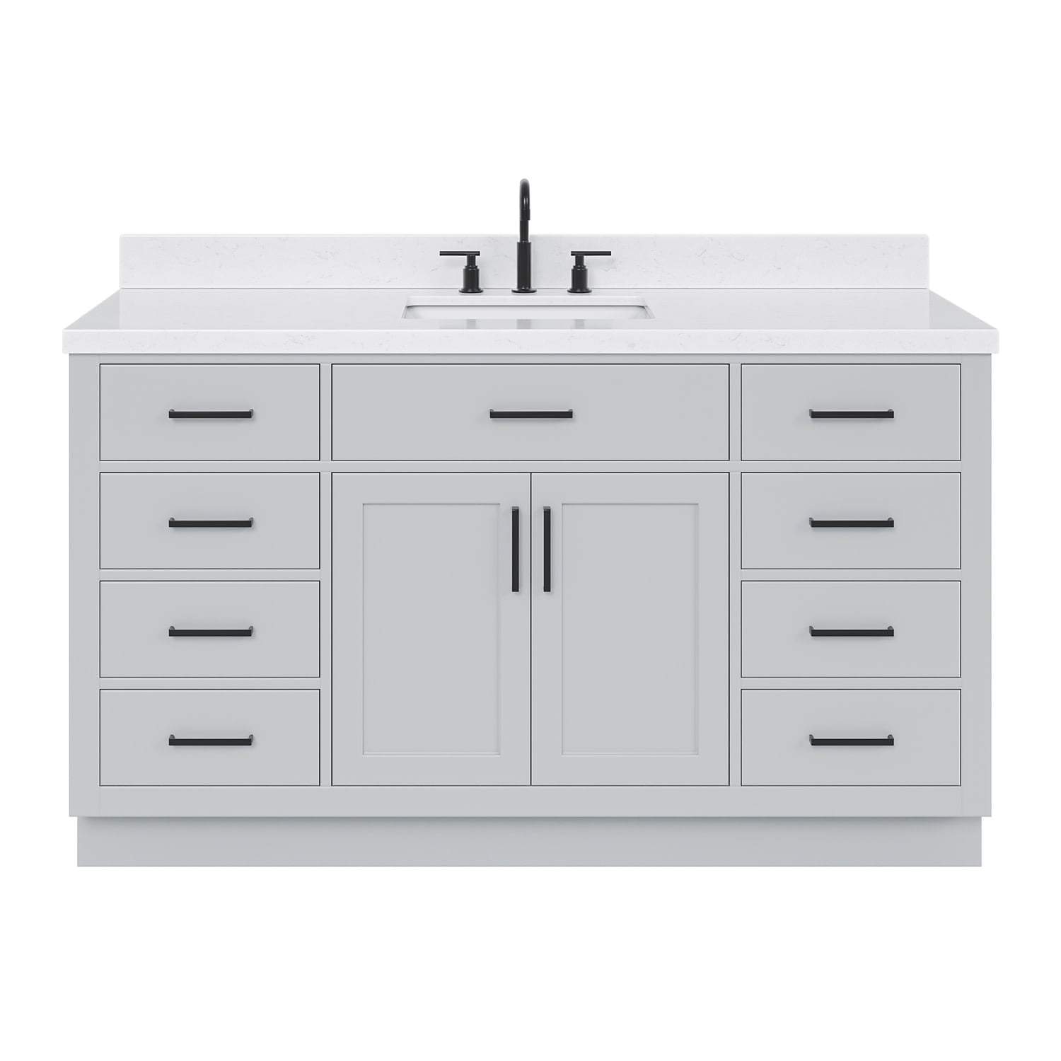 Hepburn 60" Gray Hardwood Single Basin Vanity Set