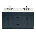 thumbnail image 1 of Ariel Hepburn 61 In. Double Rectangle Sink Vanity With 0.75 In. Carrara White Countertop In Midnight Blue, 1 of 9