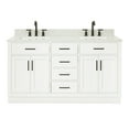 thumbnail image 1 of Ariel Hepburn 61 In. Double Rectangle Sink Vanity With 0.75 In. Carrara White Countertop In White, 1 of 9