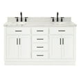 thumbnail image 1 of Ariel Hepburn 61 In. Double Oval Sink Vanity With 1.5 In. Carrara White Countertop In White, 1 of 10