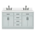 thumbnail image 1 of Ariel Hepburn 61 In. Double Rectangle Sink Vanity With White Quartz Countertop In Grey, 1 of 9