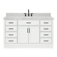 thumbnail image 1 of Ariel Hepburn 61 In. Oval Sink Vanity With 1.5 In. Carrara White Countertop In White, 1 of 10