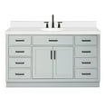 thumbnail image 1 of Ariel Hepburn 61 In. Oval Sink Vanity With White Quartz Countertop In Grey, 1 of 10