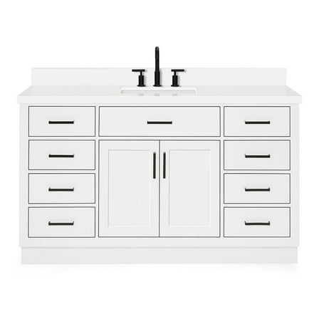 Ariel T061swqrvo Hepburn 61" Free Standing Single Basin Vanity Set - White