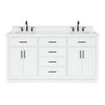 thumbnail image 1 of Ariel Hepburn 66 Inch Double Oval Sink Bathroom Vanity With Carrara White Quartz Countertop 1.5 Edge In White, 1 of 10