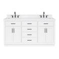 thumbnail image 1 of Ariel Hepburn 66 Inch Double Rectangle Sink Bathroom Vanity With Carrara White Quartz Countertop 1.5 Edge In White, 1 of 9