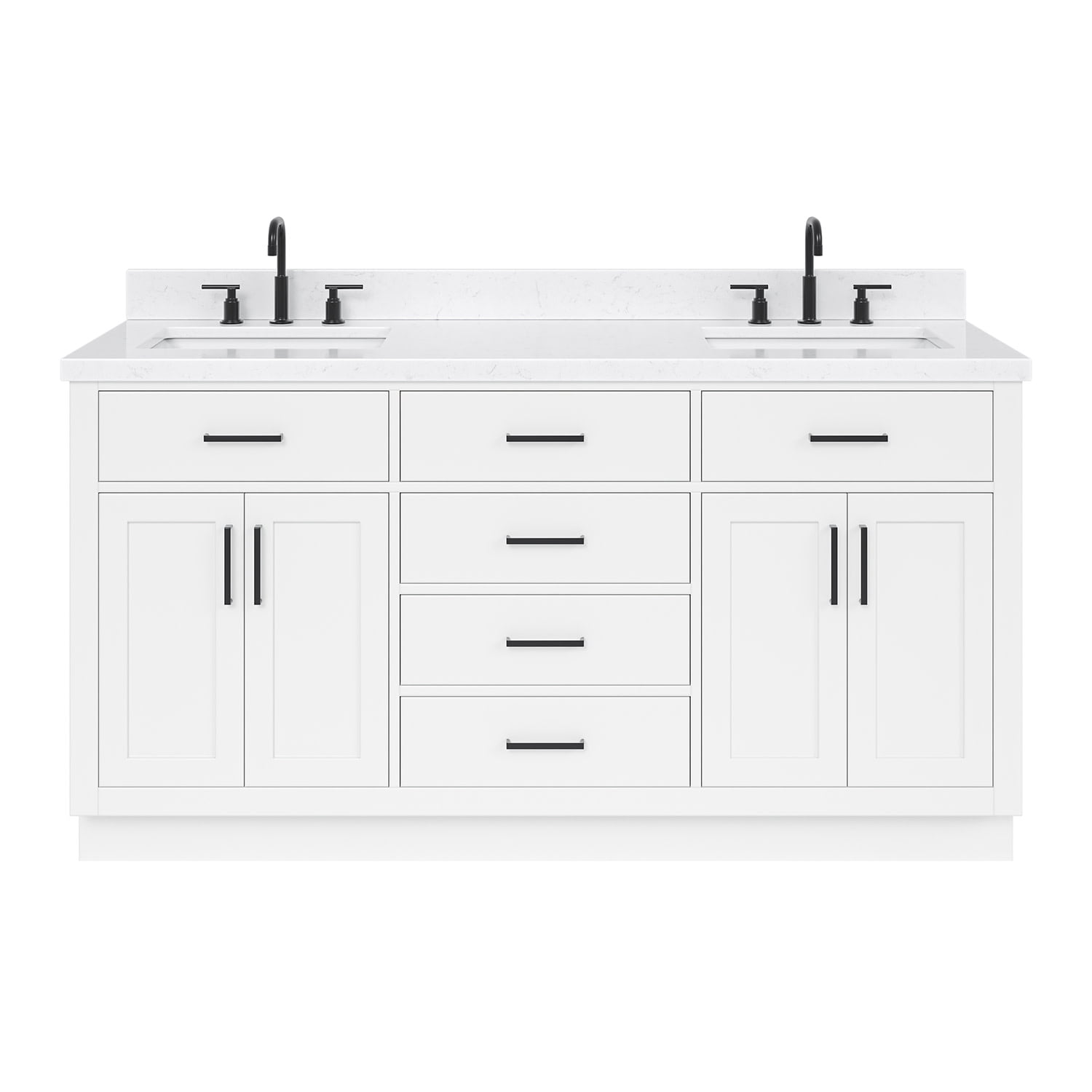 Hepburn 66" White Hardwood Freestanding Double Basin Vanity