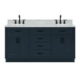 thumbnail image 1 of Ariel Hepburn 67 Inch Double Oval Sink Vanity With Carrara White Marble Countertop With 0.75 Edge In Midnight Blue, 1 of 10