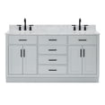 thumbnail image 1 of Ariel Hepburn 67 Inch Double Oval Sink Vanity With Carrara White Marble Countertop With 0.75 Edge In Grey, 1 of 10