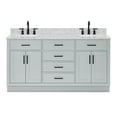 thumbnail image 1 of Ariel Hepburn 67 Inch Double Rectangle Sink Vanity With Carrara White Marble Countertop With 0.75 Edge In Grey, 1 of 9