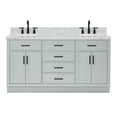 thumbnail image 1 of Ariel Hepburn 67 Inch Double Rectangle Sink Vanity With Carrara White Marble Countertop With 1.5 Edge In Grey, 1 of 9
