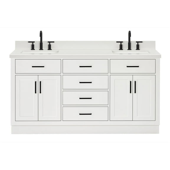 Ariel T067DWQRVOWHT Hepburn 67" Free Standing Double Basin Vanity Set - White