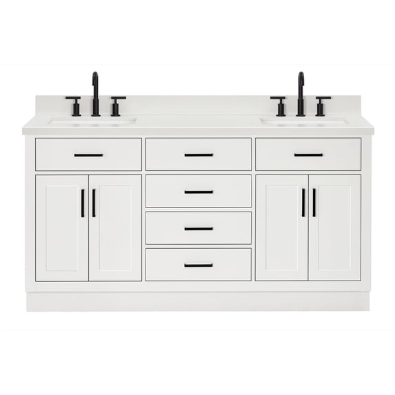 Ariel T067DWQRVOWHT Hepburn 67" Free Standing Double Basin Vanity Set - White