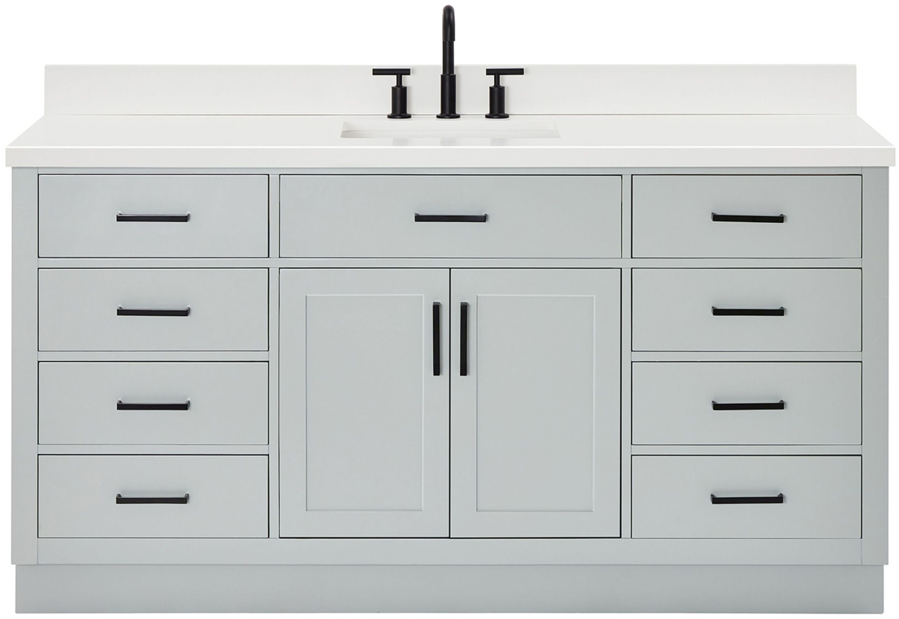 Hepburn 67" Gray Freestanding Single Vanity with Quartz Top