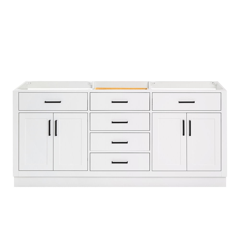 Hepburn 72" White Wood Double Freestanding Vanity Cabinet