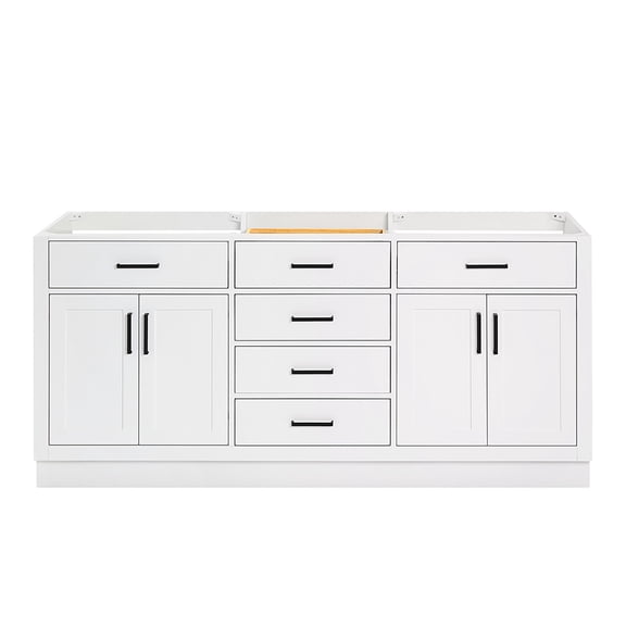 Ariel Hepburn 72 In. Double Sink Base Cabinet In White