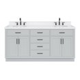 thumbnail image 1 of Ariel Hepburn 72 In. Double Oval Sink Bathroom Vanity With Carrara White Quartz Countertop 1.5 Edge In Grey, 1 of 10