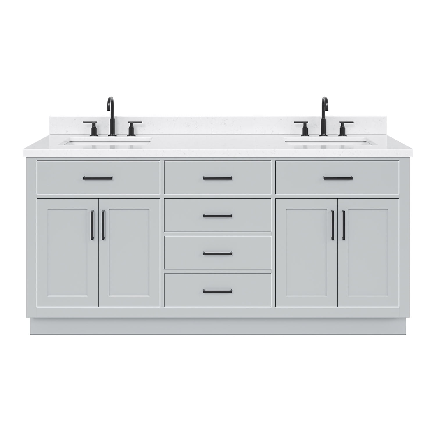Hepburn 72" Gray Hardwood Double Basin Freestanding Vanity