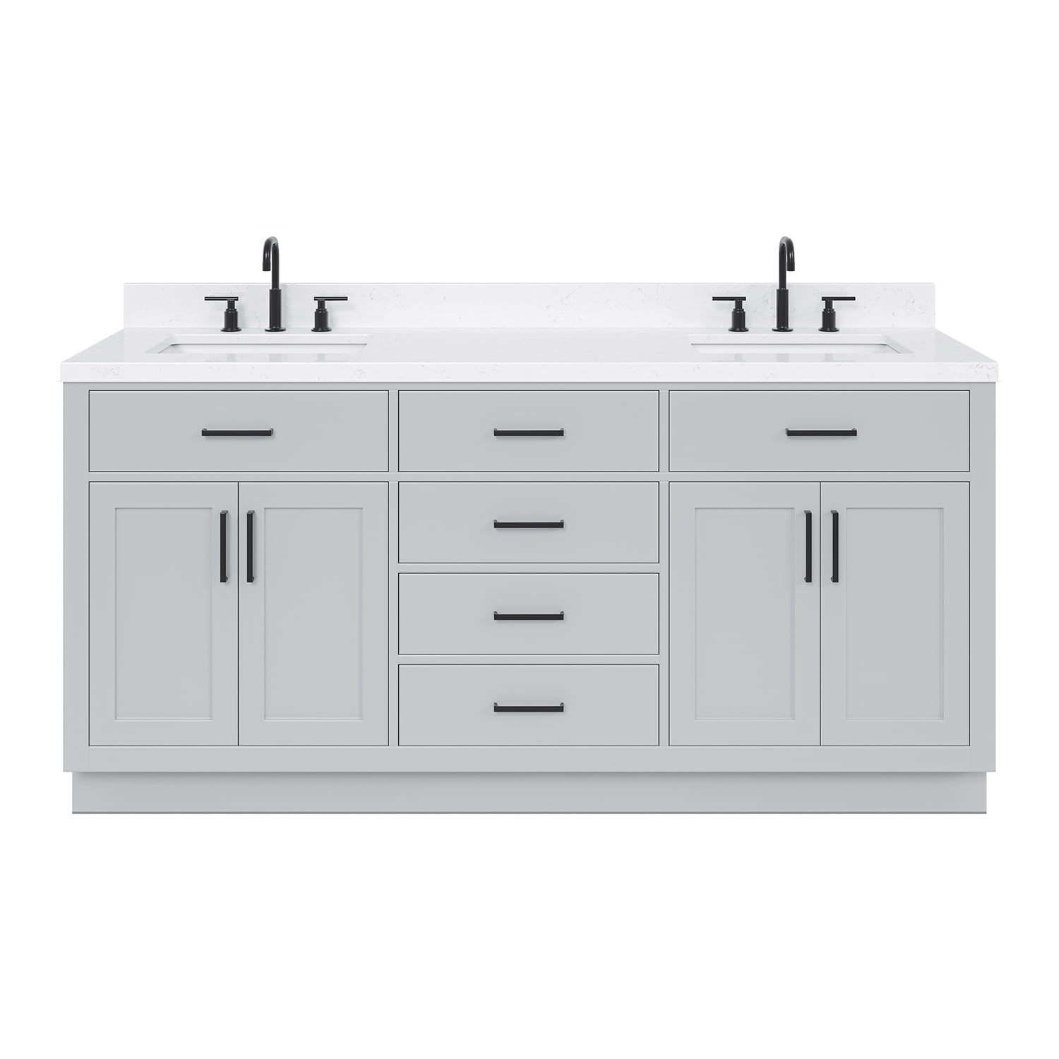 Hepburn 72" Gray Hardwood Double Basin Freestanding Vanity