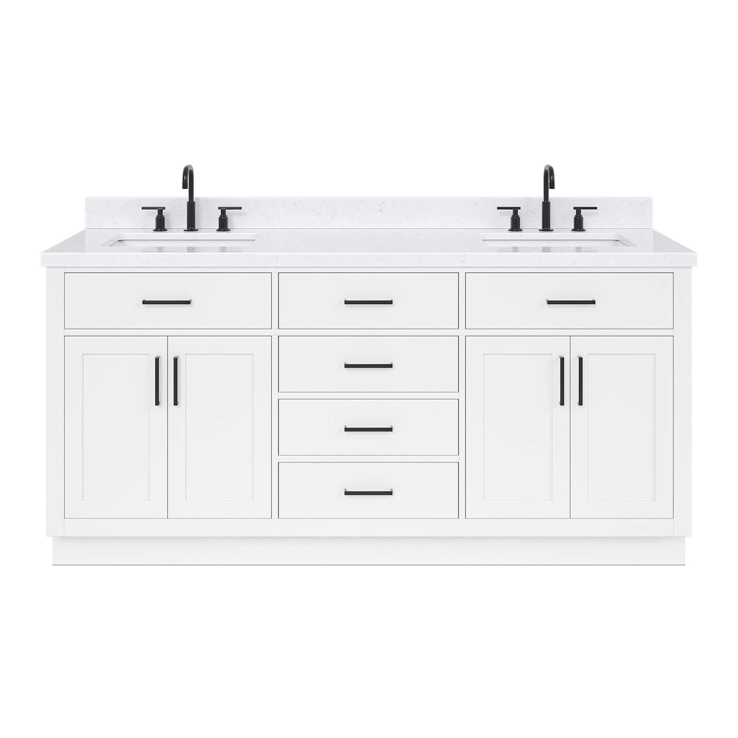 Hepburn 72" White Freestanding Double Basin Vanity Set