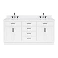 thumbnail image 1 of ARIEL Hepburn 72 Inch Double Rectangle Sink Bathroom Vanity With Carrara White Quartz Countertop 1.5 Edge In White, 1 of 7