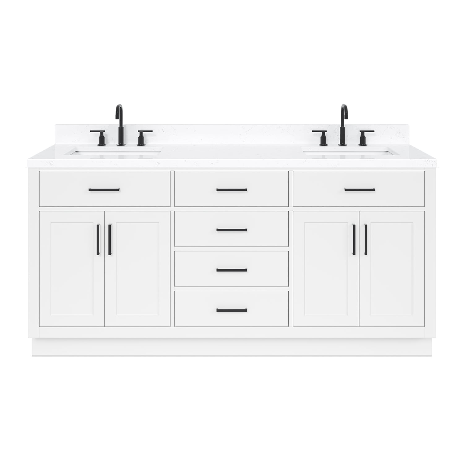 Hepburn 72" White Freestanding Double Basin Vanity Set