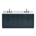 thumbnail image 1 of Ariel Hepburn 73 In. Double Rectangle Sink Vanity With 0.75 In. Carrara White Countertop In Midnight Blue, 1 of 9