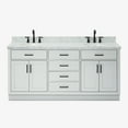 thumbnail image 1 of Ariel Hepburn 73 In. Double Oval Sink Vanity With 1.5 In. Carrara White Countertop In Grey, 1 of 10