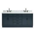 thumbnail image 1 of Ariel Hepburn 73 In. Double Rectangle Sink Vanity With 1.5 In. Carrara White Countertop In Midnight Blue, 1 of 9
