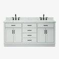 thumbnail image 1 of Ariel Hepburn 73 In. Double Rectangle Sink Vanity With 1.5 In. Carrara White Countertop In Grey, 1 of 9