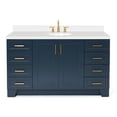 thumbnail image 1 of Ariel Taylor 61 In. Oval Sink Vanity With White Quartz Countertop In Midnight Blue, 1 of 7