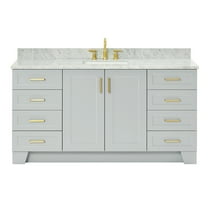 Ariel Hepburn 73 In. Double Rectangle Sink Vanity With Carrara White ...