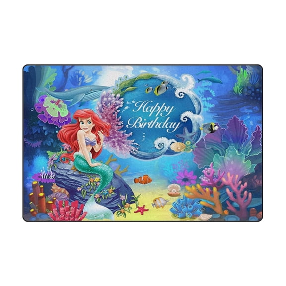 Ariel Theme Mat Home Kitchen Decor Non Slip Washable Indoor Door Mat for Bedroom Living Room Kitchen
