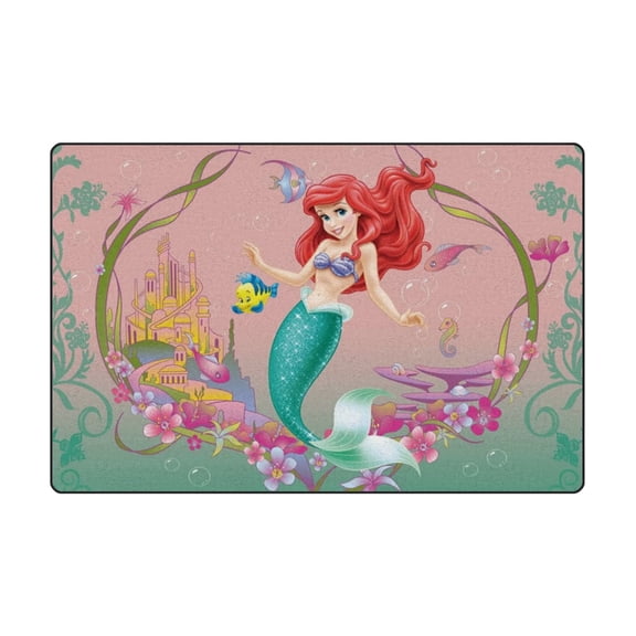 Ariel Theme Mat Home Kitchen Decor Non Slip Washable Indoor Door Mat for Bedroom Living Room Kitchen