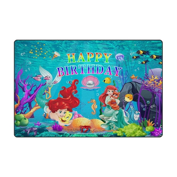 Ariel Theme Mat Home Kitchen Decor Non Slip Washable Indoor Door Mat for Bedroom Living Room Kitchen