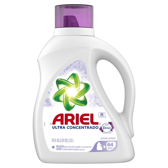 Ariel Ultra Concentrated with Febreze Liquid Laundry Detergent, Spring Floral, 92 oz, 64 Loads