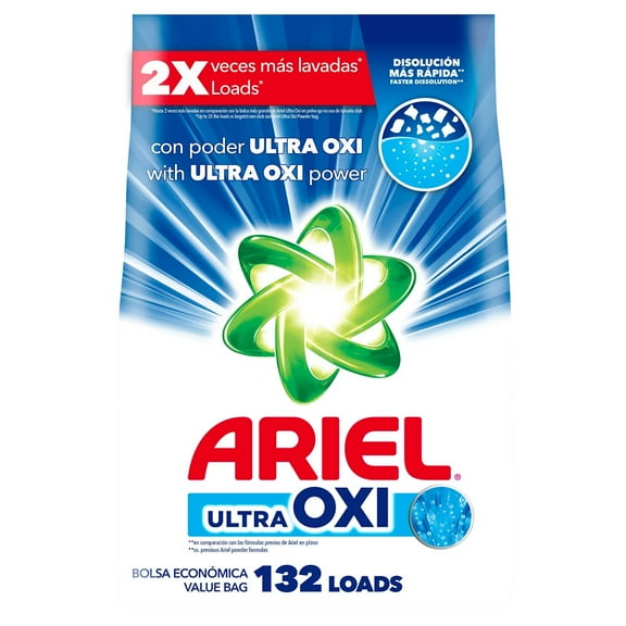 Ariel Ultra Oxi Powder Laundry Detergent, Original Scent, 132 Loads, 211 Ounce
