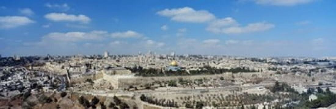 Ariel View Of The Western Wall Jerusalem Israel Canvas Art - Panoramic Images (18 x 6)