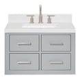 thumbnail image 1 of Ariel W030scqrvo Hutton 30" Wall Mounted Single Basin Vanity Set - Grey / Carrara White, 1 of 7