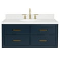 thumbnail image 1 of Ariel W042scqovo Hutton 42" Wall Mounted Single Basin Vanity Set - Midnight Blue / Carrara, 1 of 7