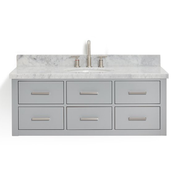 Ariel W049scwovo Hutton 48" Wall Mounted Single Basin Vanity Set - Grey