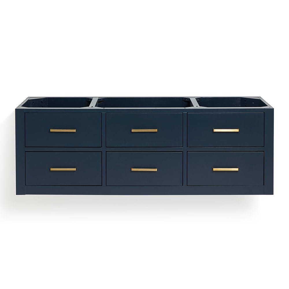 Midnight Blue 54'' Single Wall-Mount Vanity with Gold Handles