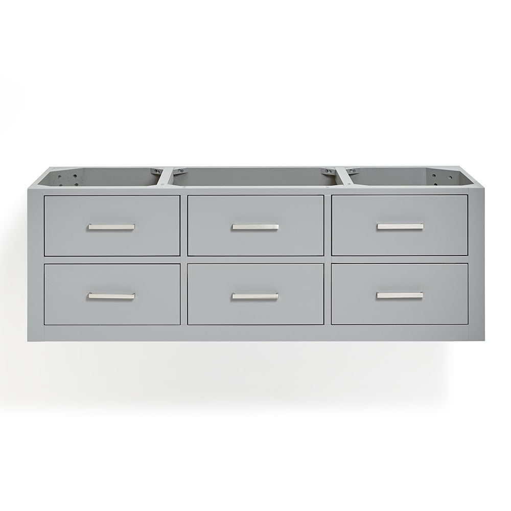 54" Gray Solid Hardwood Wall-Mounted Single Vanity Base