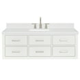 thumbnail image 1 of Ariel W054scqrvo Hutton 54" Wall Mounted Single Basin Vanity Set - White / Carrara White, 1 of 7