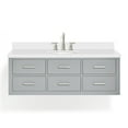 thumbnail image 1 of Ariel W055swqovo Hutton 54" Wall Mounted Single Basin Vanity Set - Grey / Pure White Top, 1 of 7