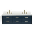thumbnail image 1 of Ariel W061DWQRVOMNB Hutton 60" Wall Mounted Double Basin Vanity Set - Midnight Blue / Pure, 1 of 7