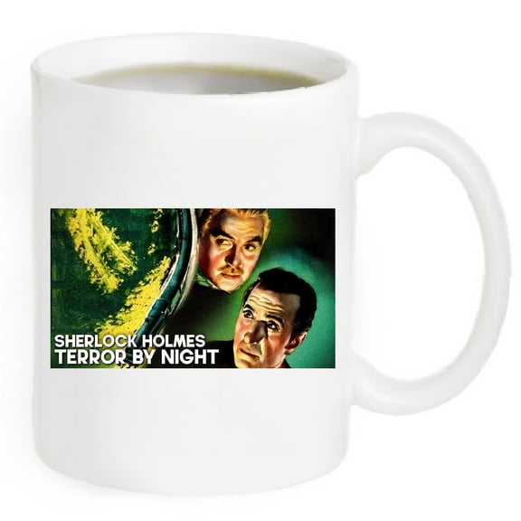Ariel's Collection 11 oz White Ceramic Sherlock Holmes Movie Poster Mug
