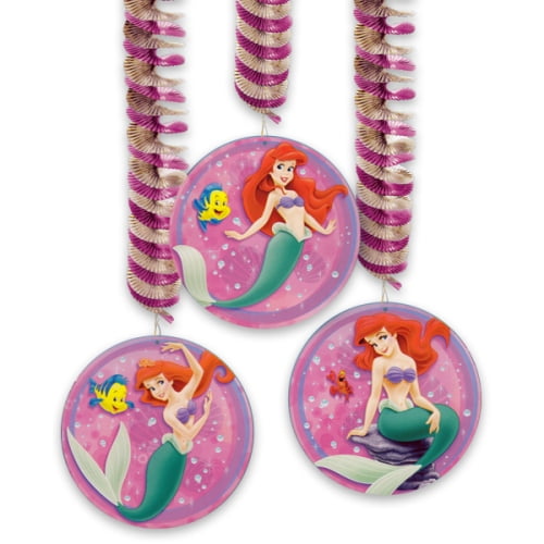 Ariel the Little Mermaid Foil Hanging Swirl Decorations (3ct)